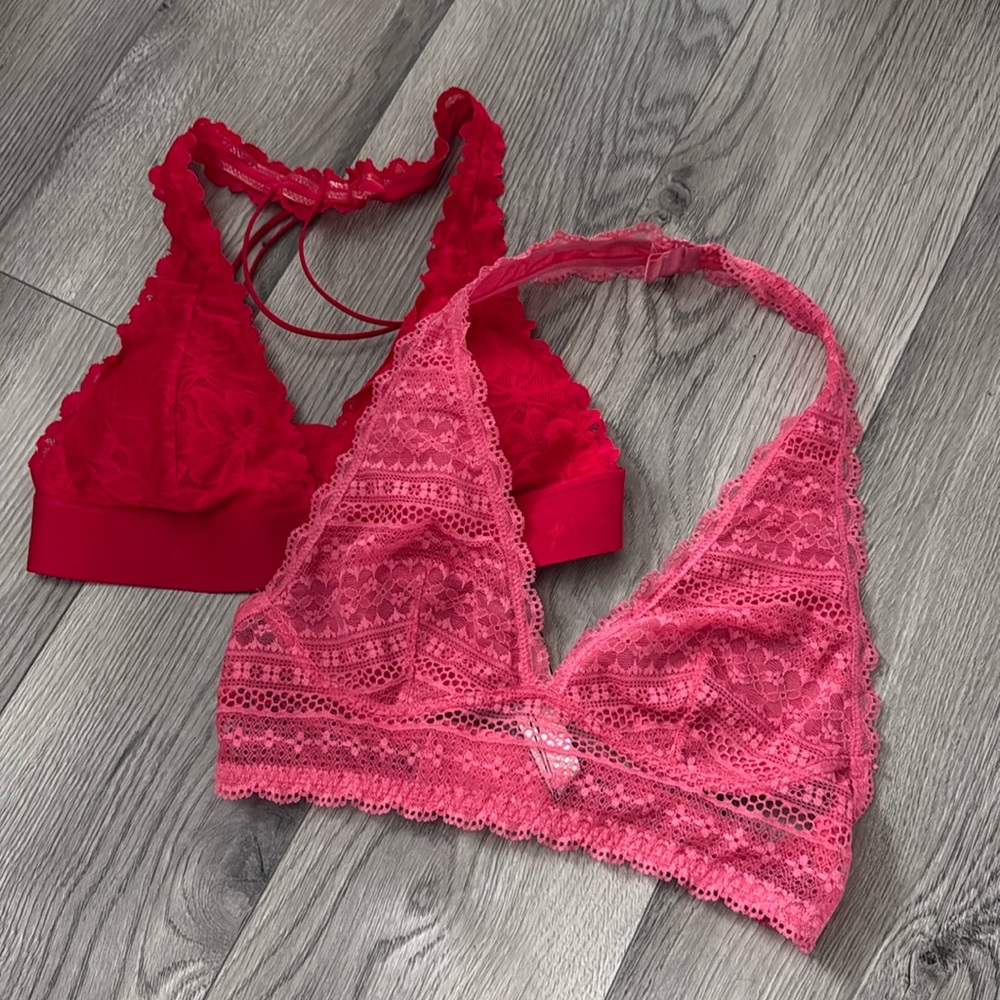 Victoria Secret Bralettes -‎ Red and Pink - Size Small